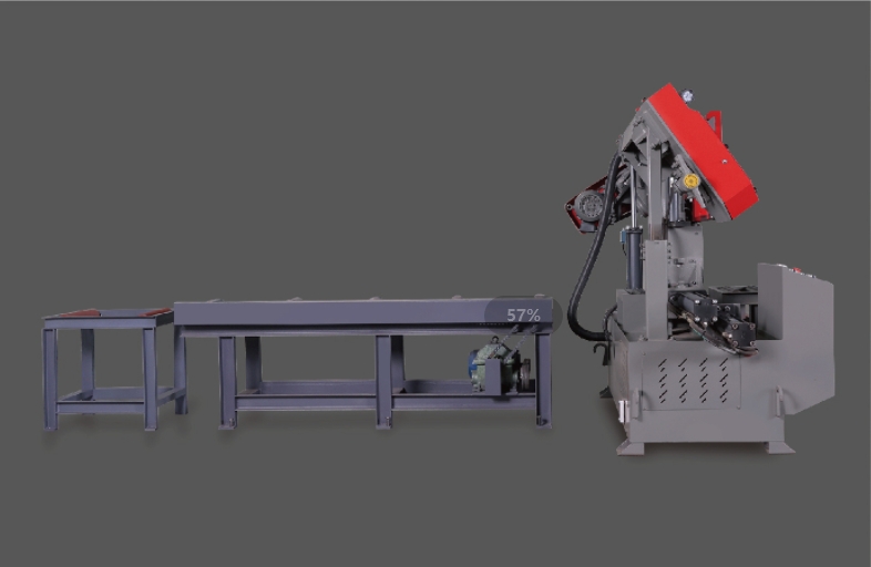 Custom feeding frame semi automatic band saw