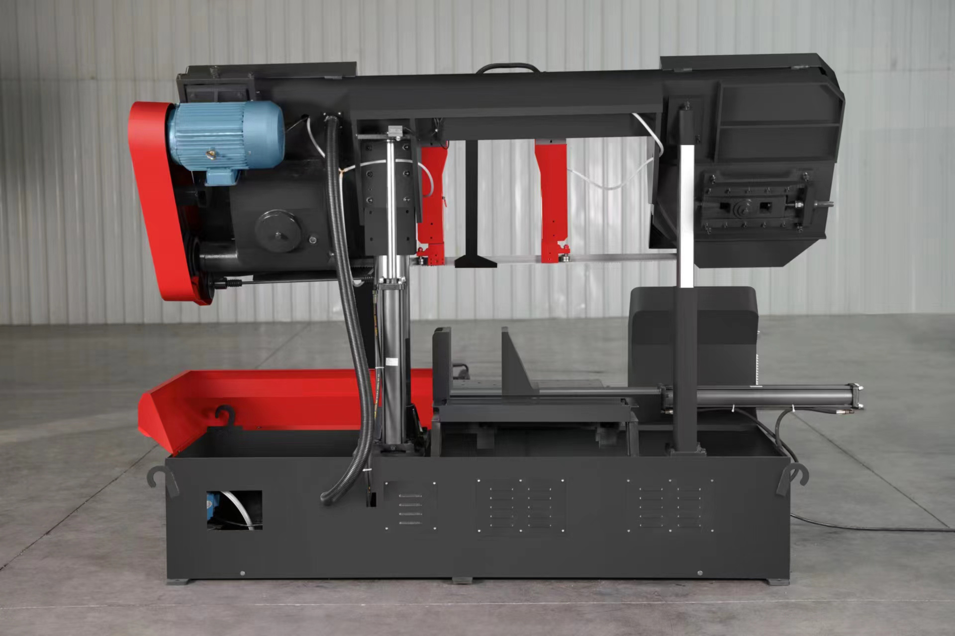 Large billet metal cutting double column bandsaw