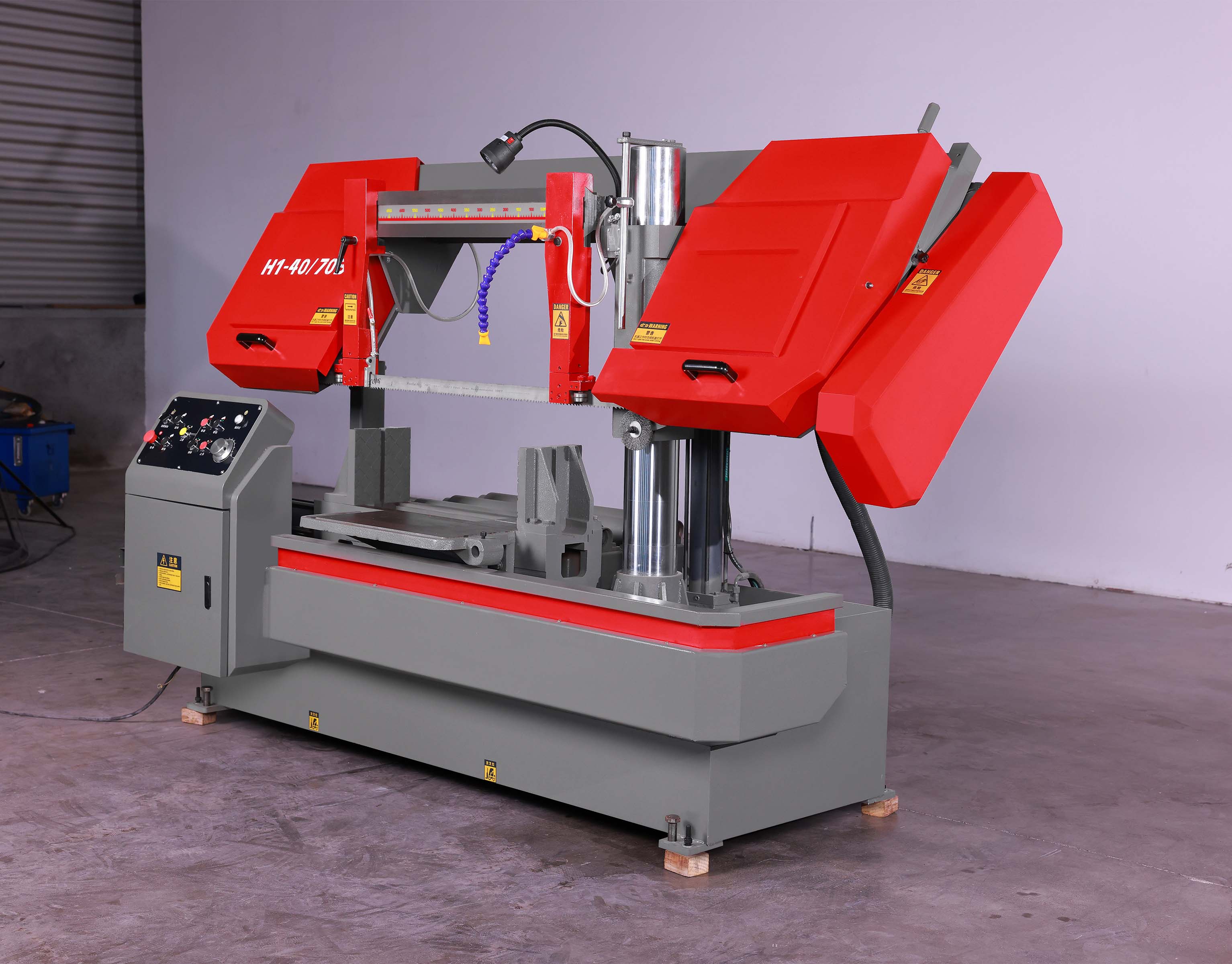 double column industrial metal cutting band saw