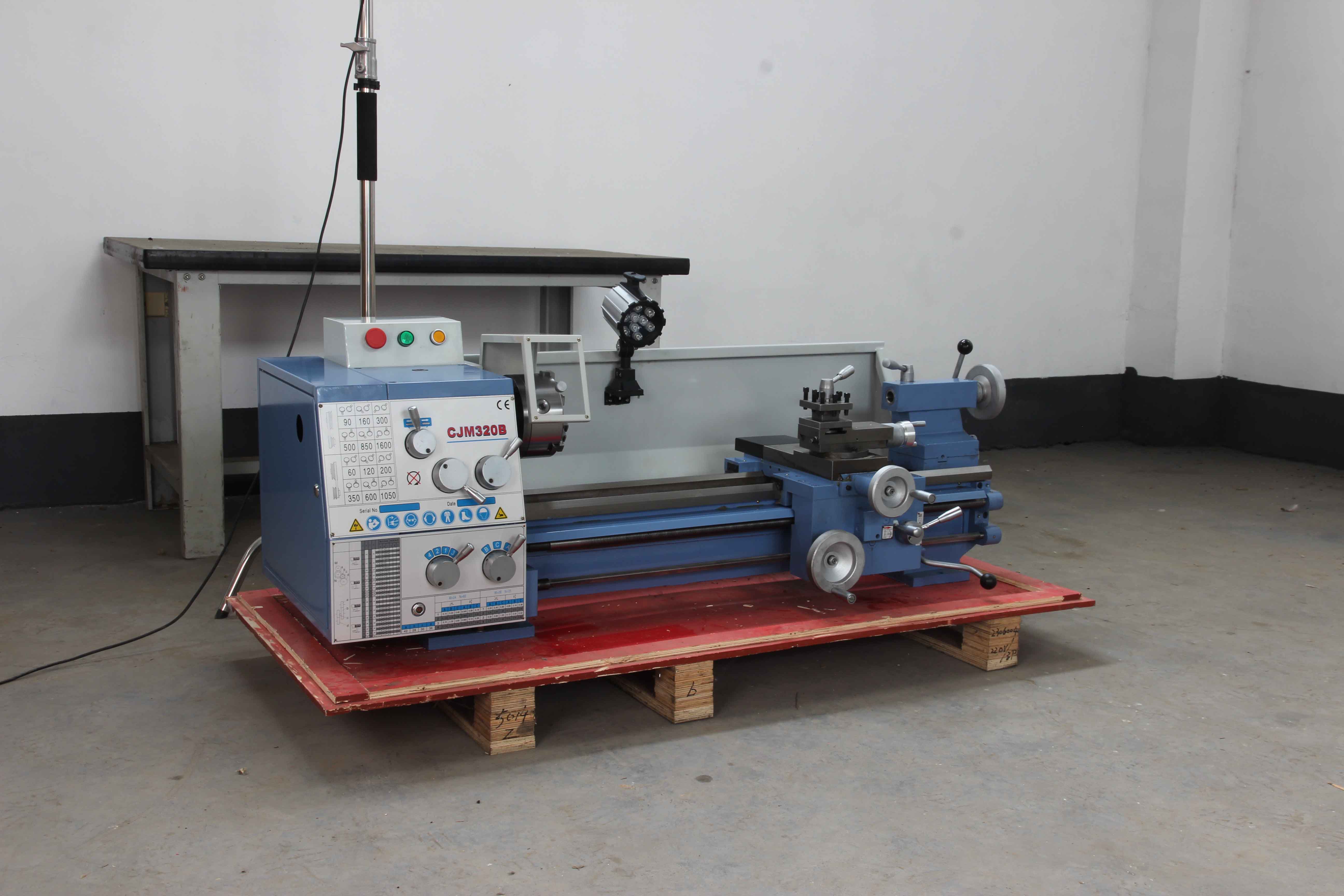 CJM320B is a large-capacity industrial-grade light duty bench lathe