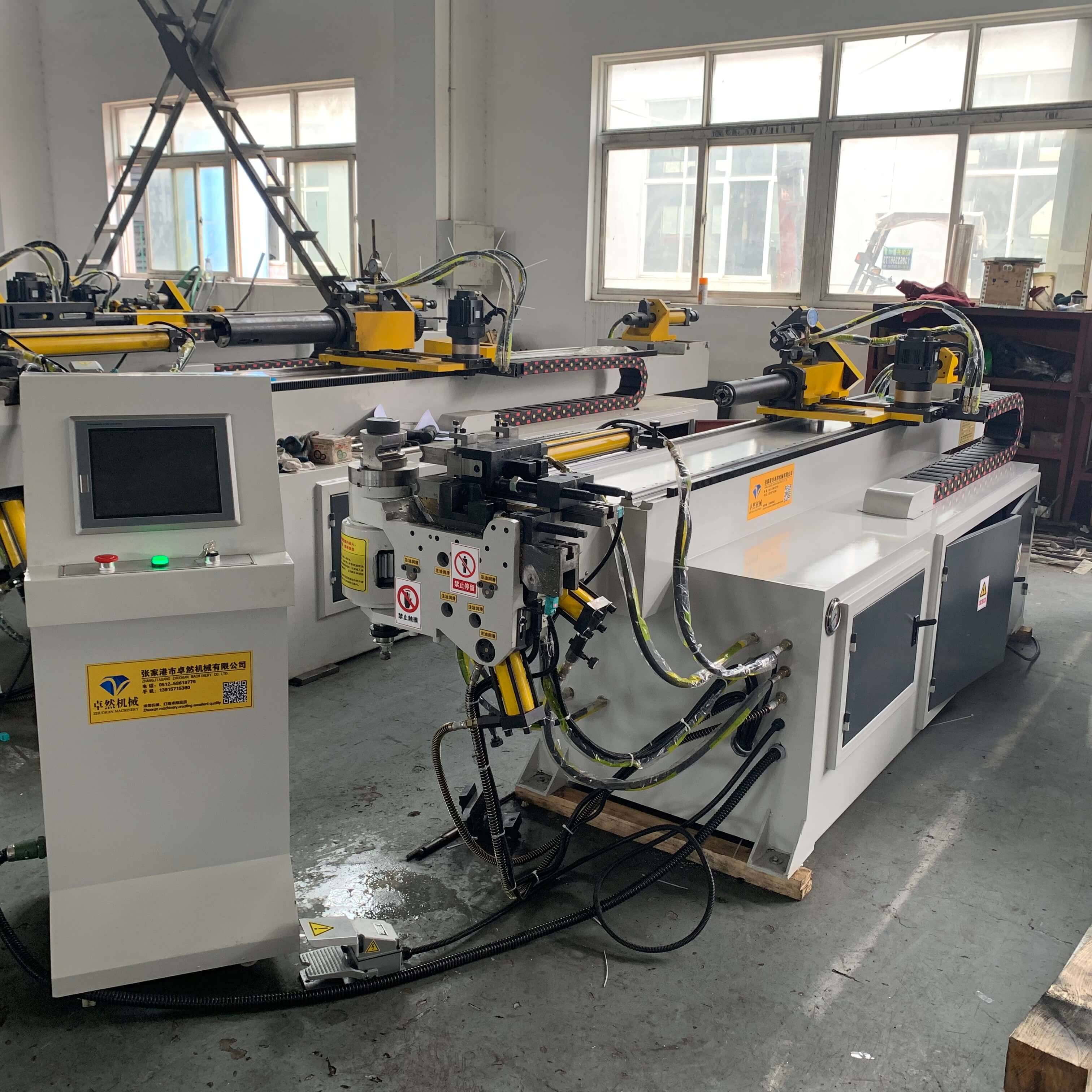 High power 190 degree automatic carbon steel pipe bender with CNC touch screen control