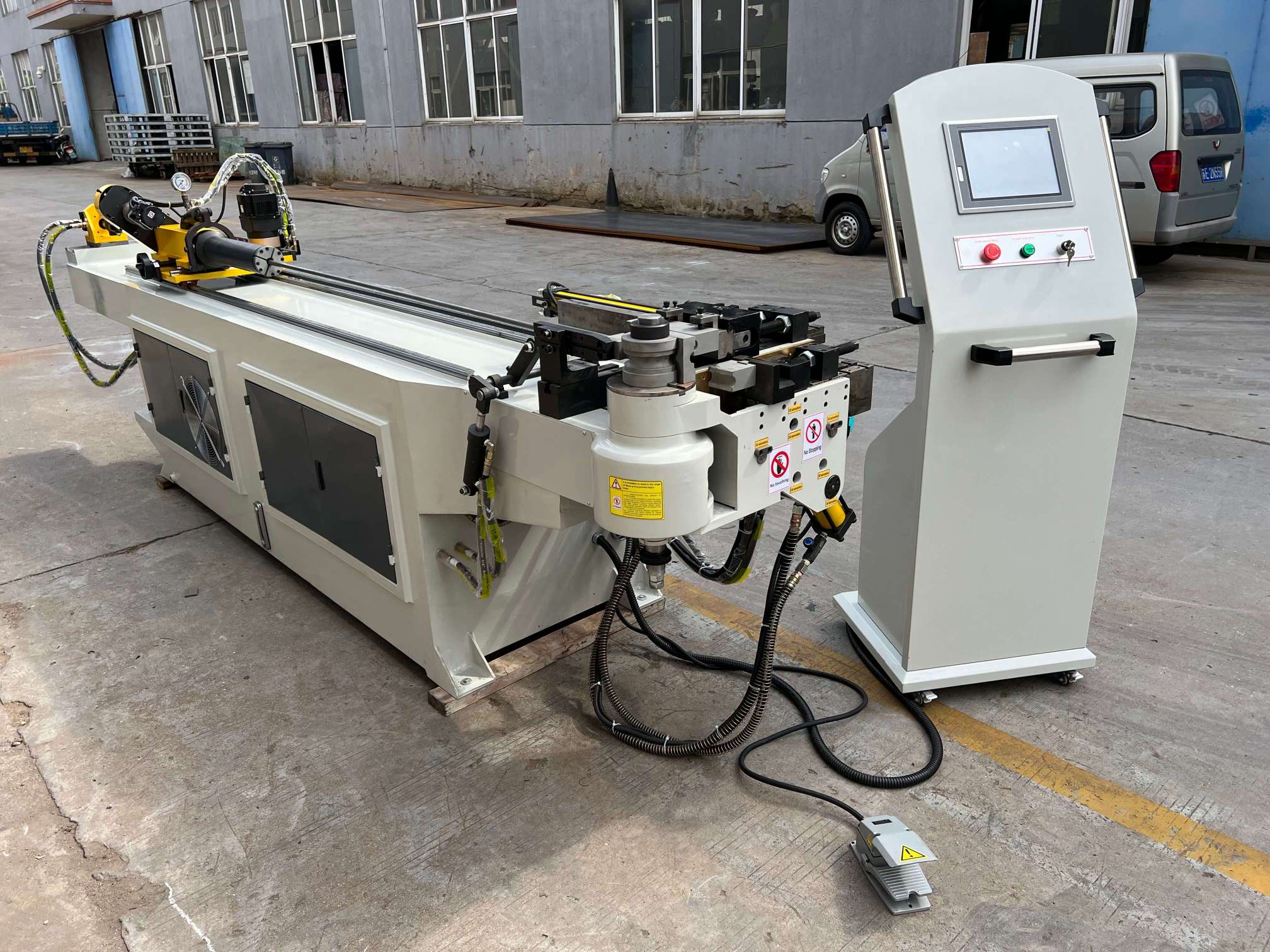2-axis 1-station thick wall steel pipe bending equipment with 2200mm max feeding length