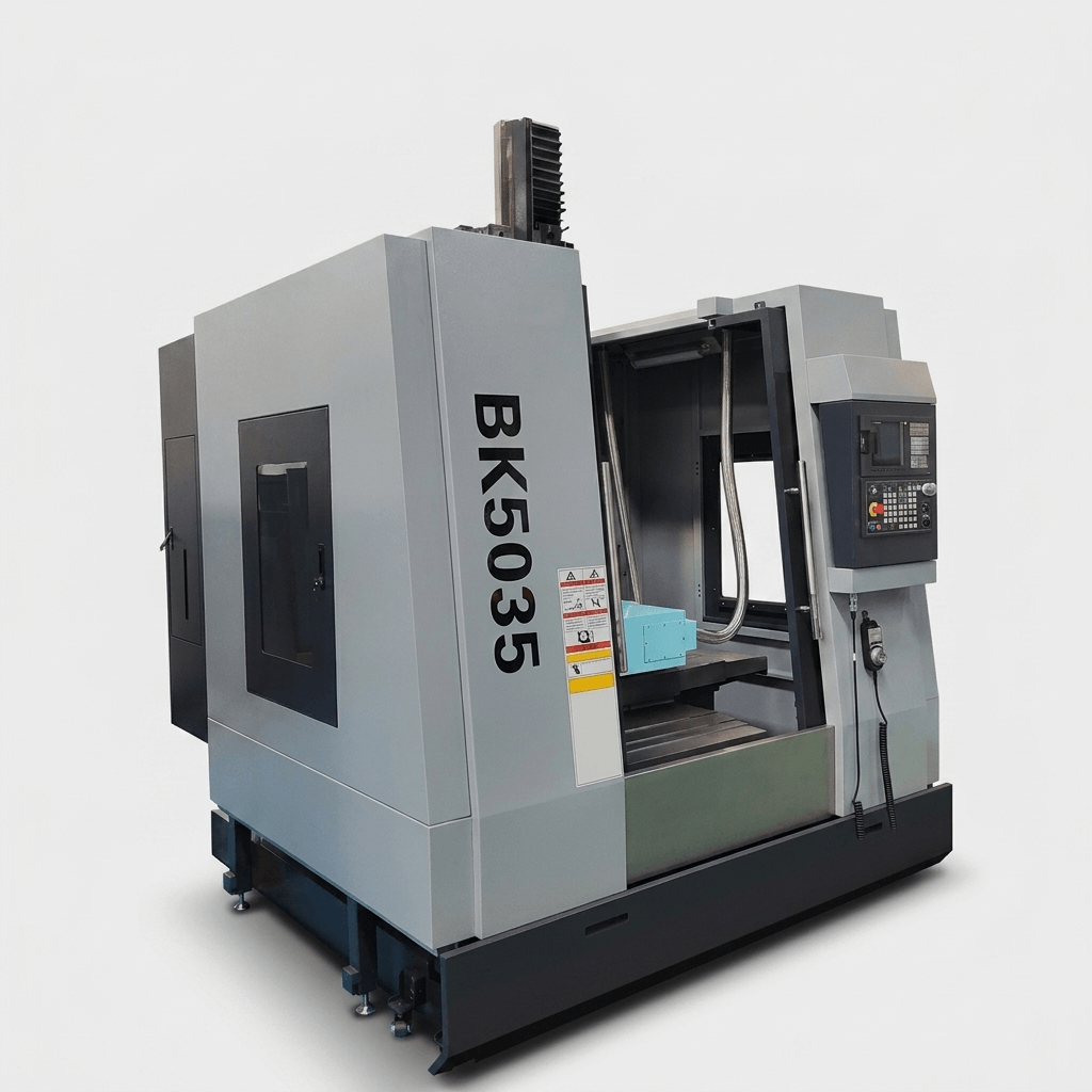 BK5035 CNC slotting machine side view showing HT250 casting bed structure by MFG