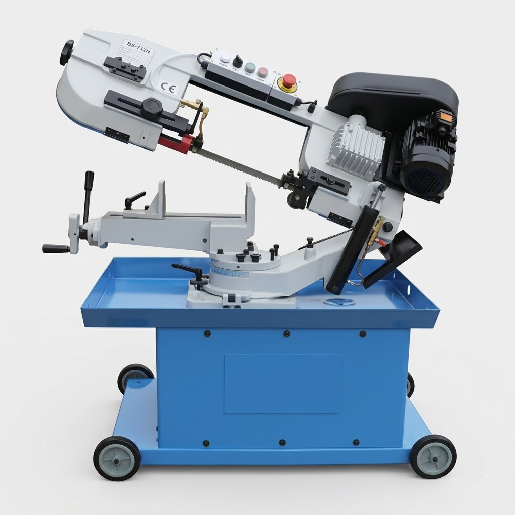 BS-912B v-belt drive metal miter bandsaw with hydraulic descent by MFG