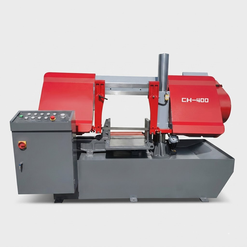 CH-400 metal cutting bandsaw front profile semi-automatic control - MFG