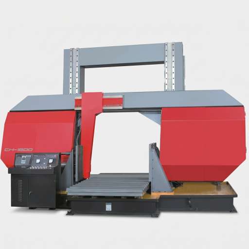 CH-1000 horizontal straight-cutting bandsaw gantry column front view - MFG