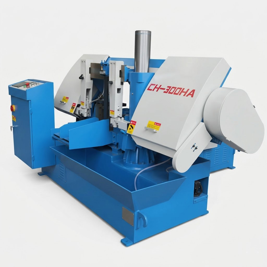 CH-300 metal cutting bandsaw side profile semi-automatic control - MFG