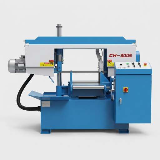 CH-300S horizontal rotary angle metal band saw machine front rendered view by MFG
