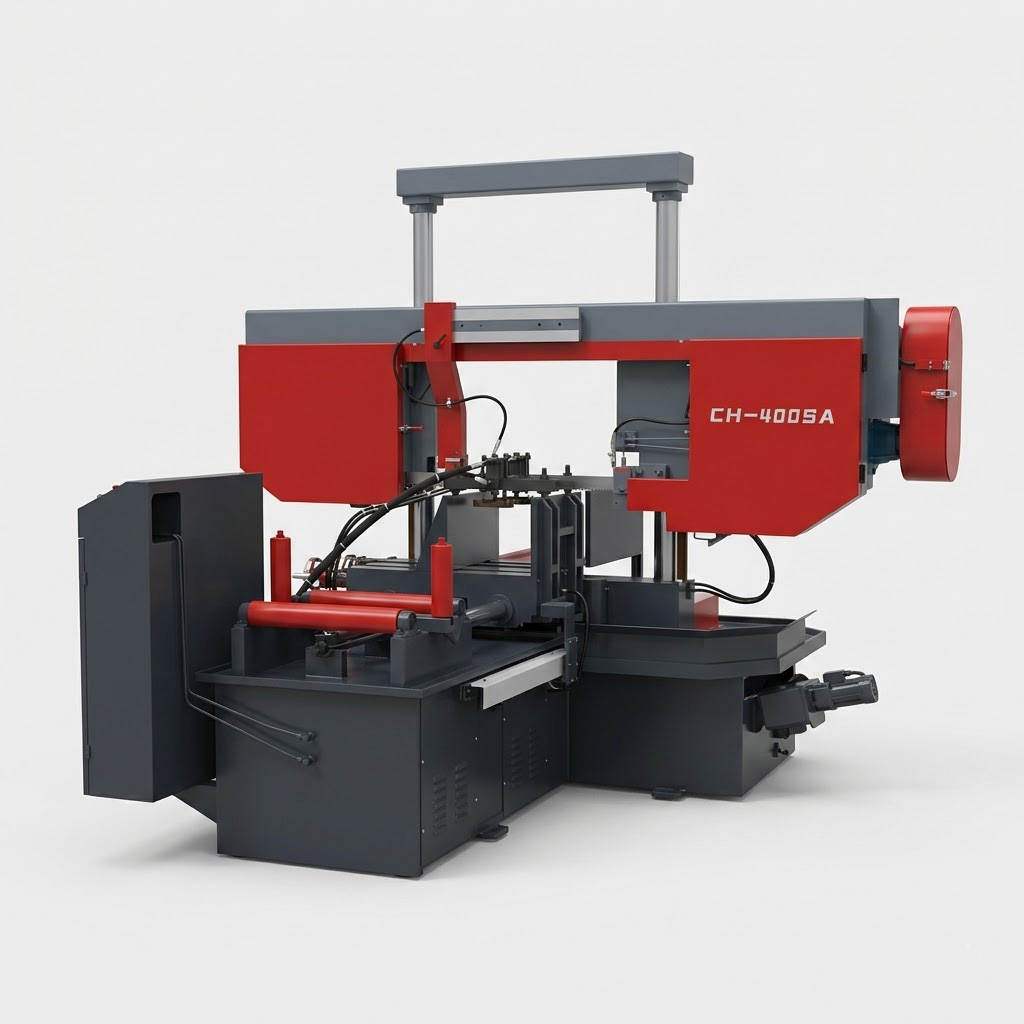 CH-400SA heavy duty structural steel cutting bandsaw front view by MFG