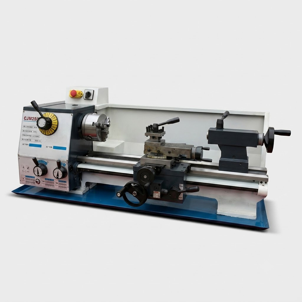 CJM250 light metal lathe with all-gear drive headstock and 750W motor by MFG