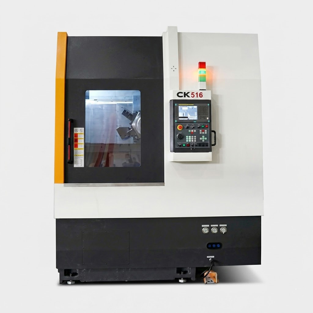CK516 compact CNC vertical turning lathe VTL with Fanuc controller by MFG