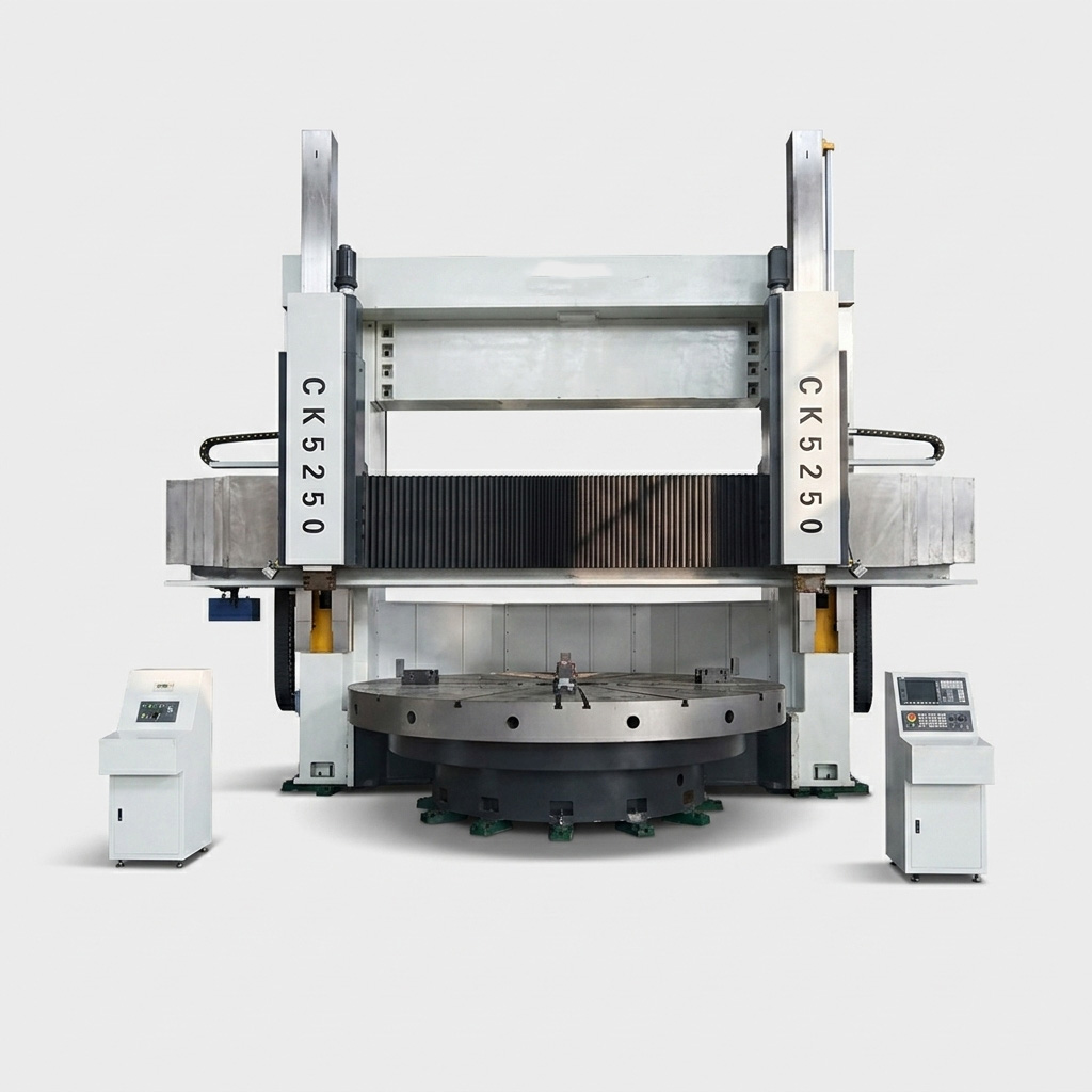 CK5250 ultra heavy double column CNC vertical turning lathe VTL with 5000mm capacity by MFG