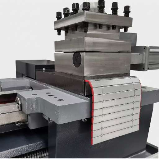 Widened carriage and 4-station electric turret for heavy cutting on CNC lathe
