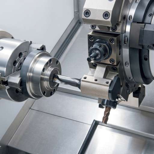High torque main spindle with wedge style hydraulic chuck on CTX200S dual spindle turn mill center