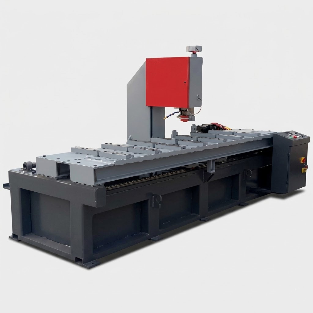 CV-5080 heavy duty vertical metal bandsaw with integrated blade welder by MFG
