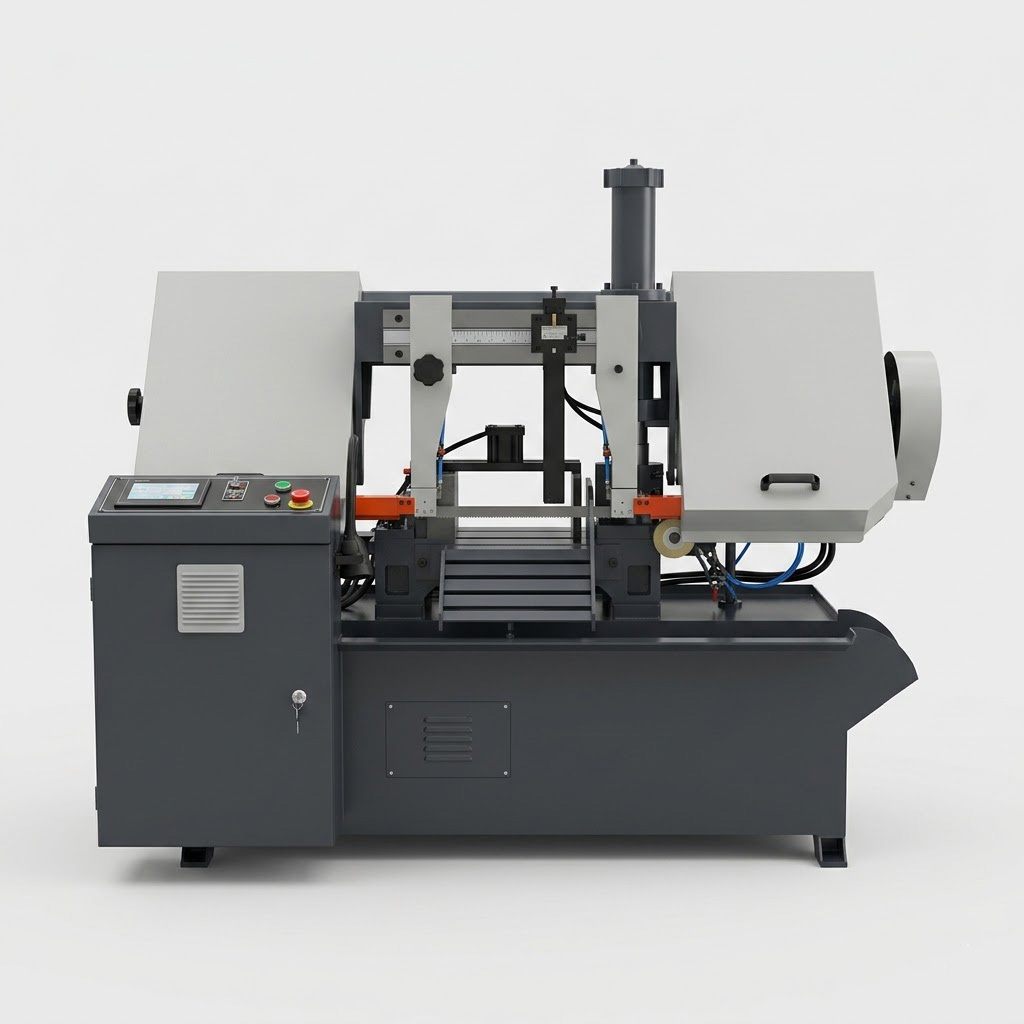 GHS4230 CNC horizontal band saw machine front rendered view by MFG