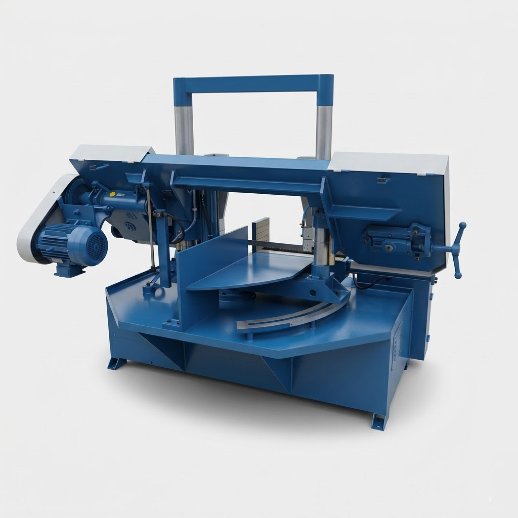 GHZ4240  industrial metal bandsaw machine rear view by MFG