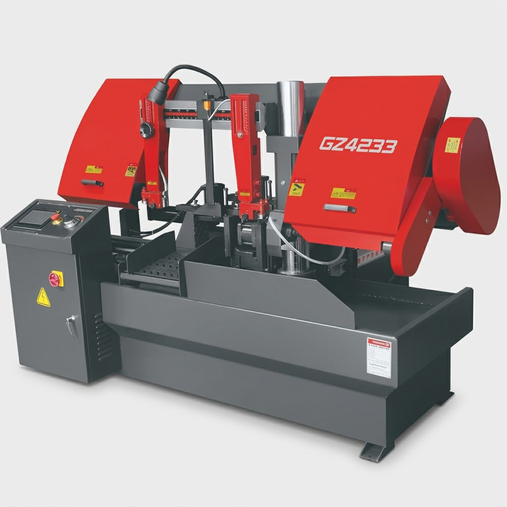 GZ4233 fully automatic PLC control horizontal cutting bandsaw machine by MFG