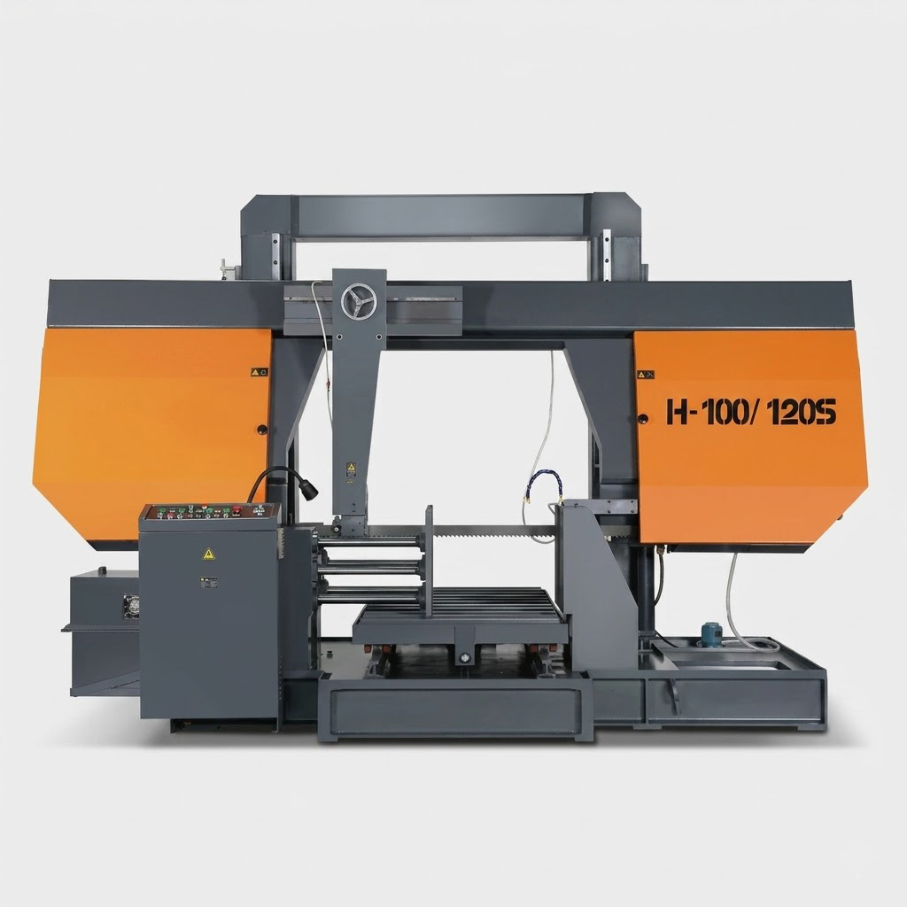 H-100/120S heavy duty gantry metal cutting band saw for large plates by MFG