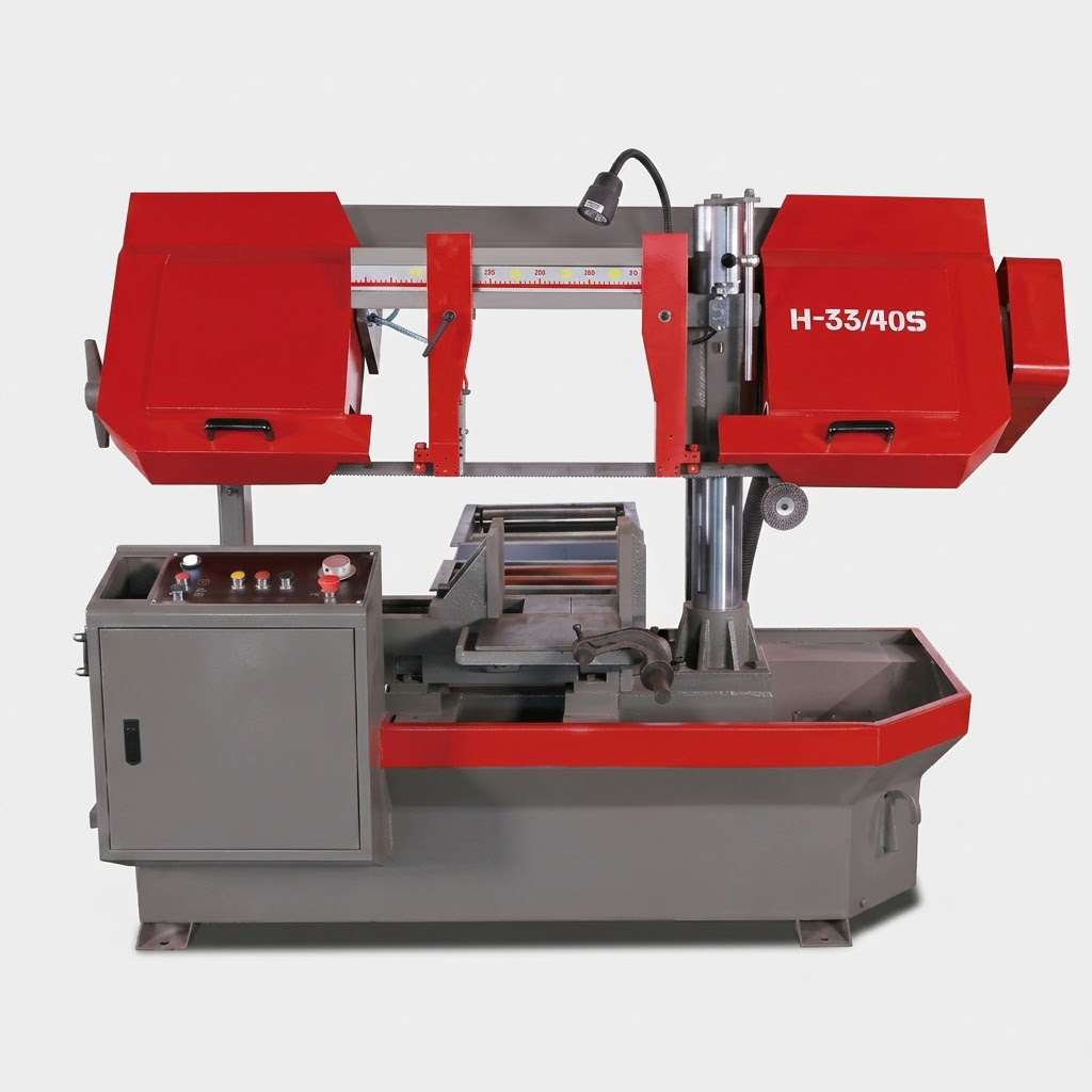 H-33/40S semi automatic horizontal double column band saw by MFG