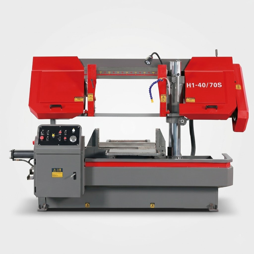 H1-40/70S semi automatic horizontal metal cutting saw for 400x700mm steel billets by MFG