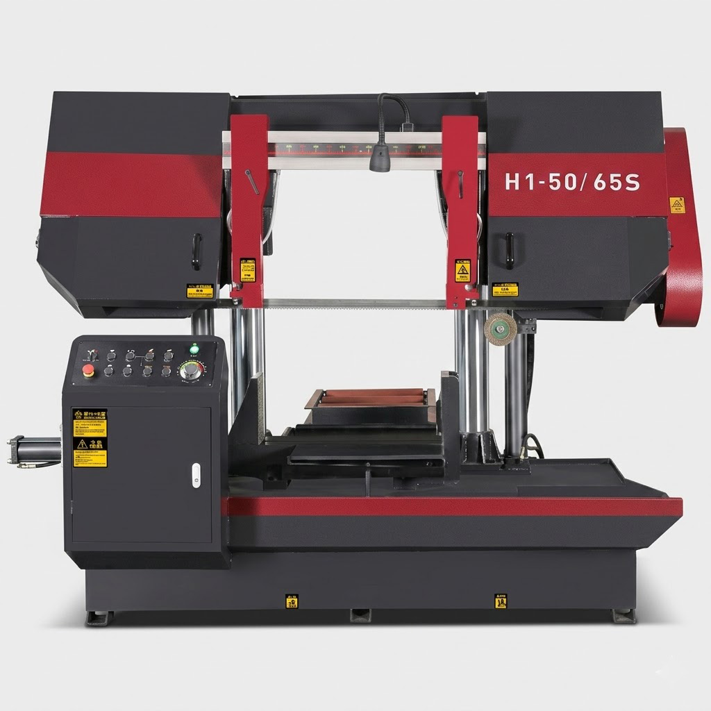 H1-50/65S semi automatic horizontal band saw with 140mm dual columns by MFG