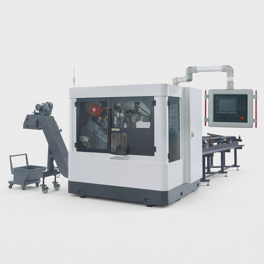 HY-120NC 120mm capacity 15kW fully automatic CNC circular cold saw by MFG