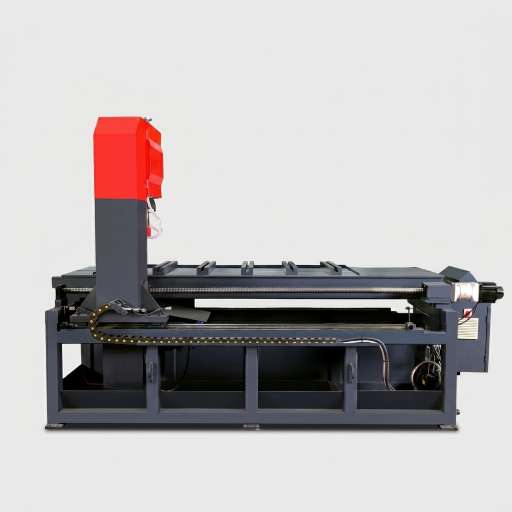 LM-35-35-150 vertical band saw back view with independent electrical control cabinet and heavy duty base by MFG