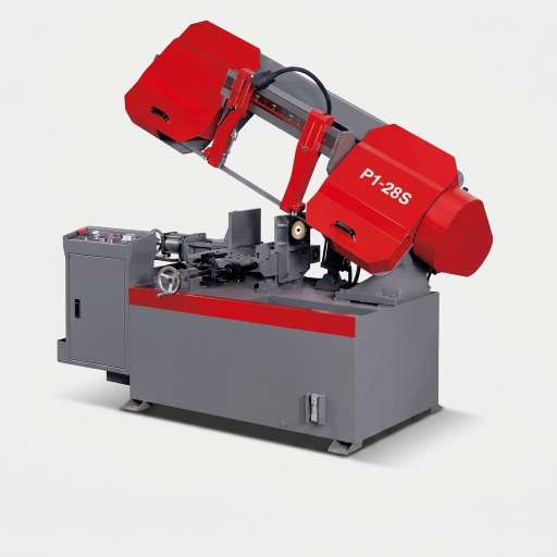 P1-28S semi automatic scissor type metal band saw for mass material production by MFG