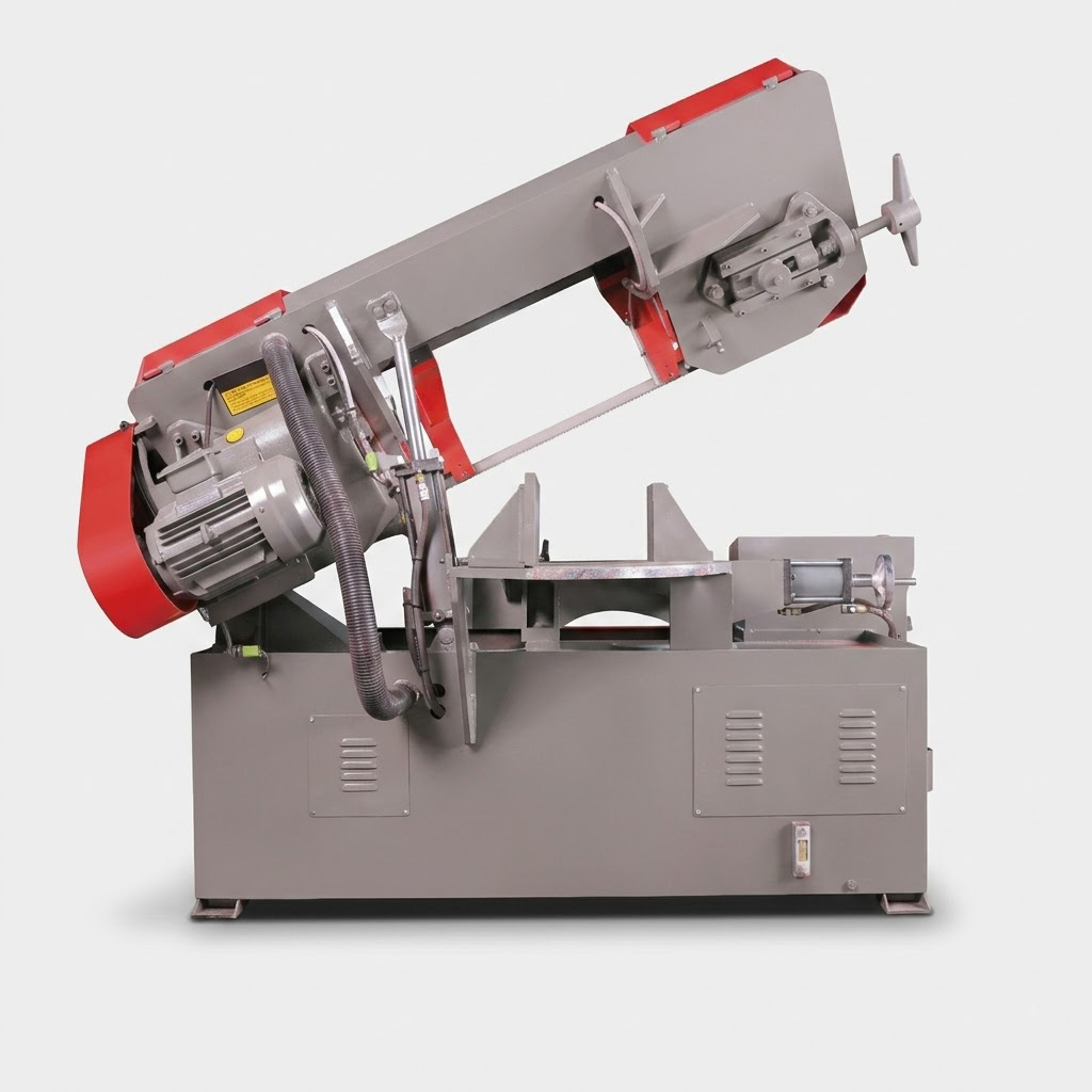 PX-28/34S scissor type horizontal metal band saw back view by MFG