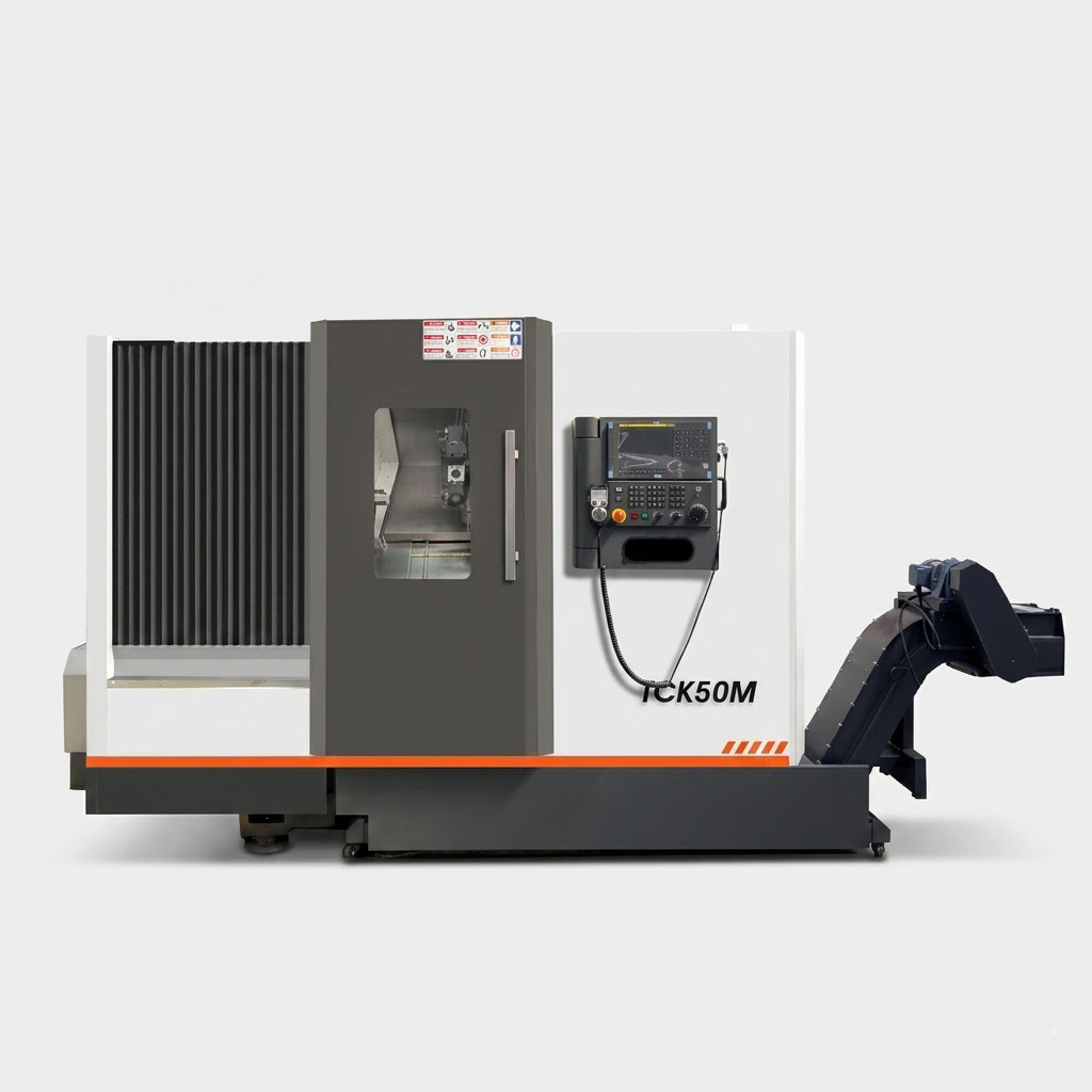 TCK50M compact slant bed CNC turning center with C axis milling by MFG