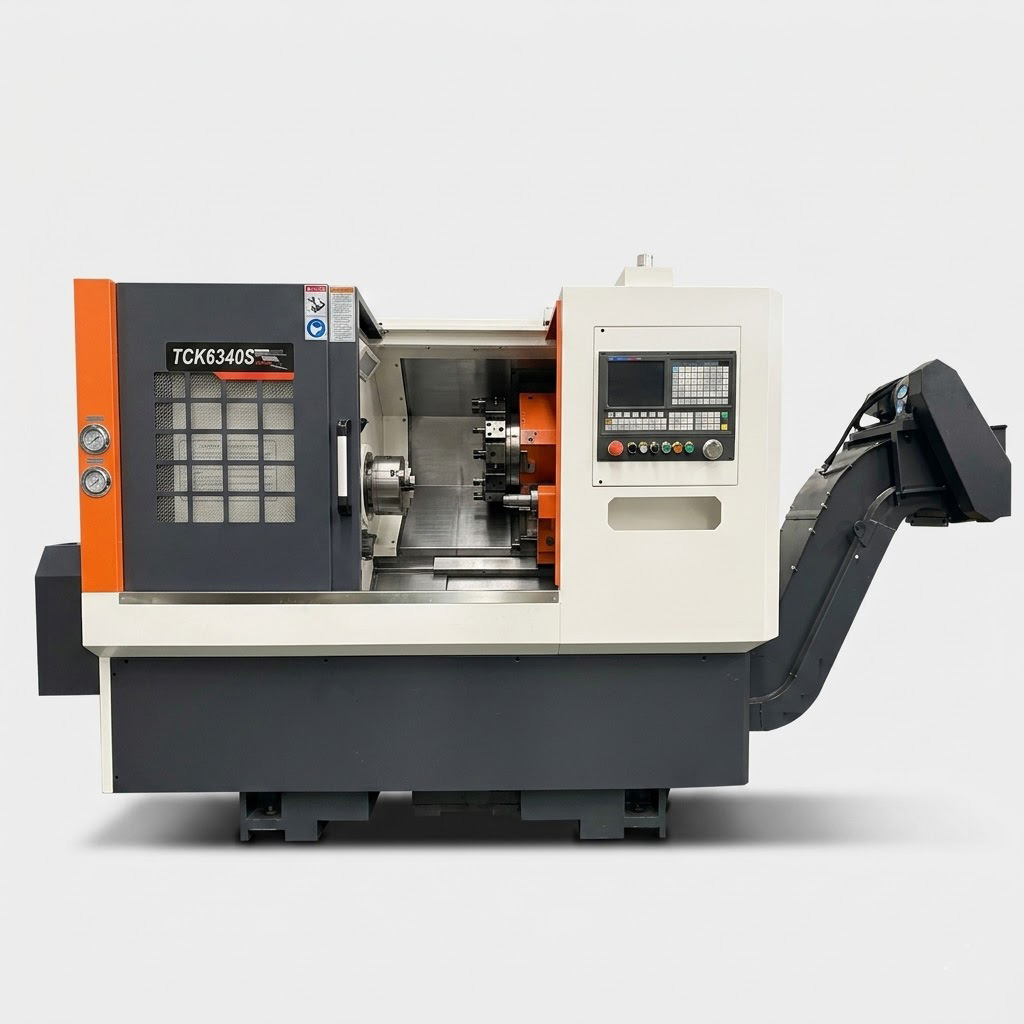 High speed TCK6340S slant bed CNC lathe delivering 0.003mm turret repeatability by MFG